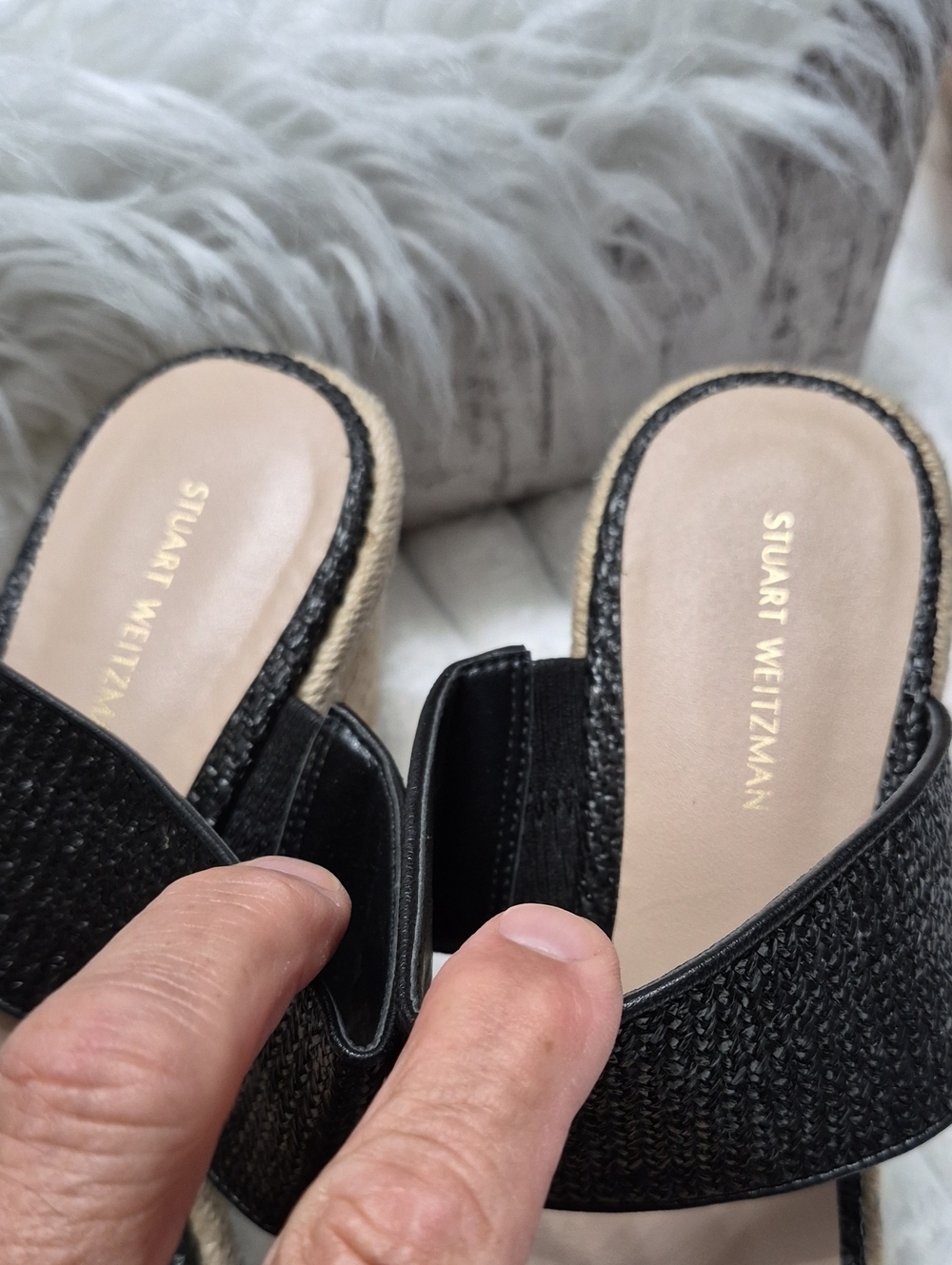 Stuart Weitzman Mykonos Two-Strap Wedge Espadrille Sandals Women's Sz 6.5 $395 - Picture 4 of 10